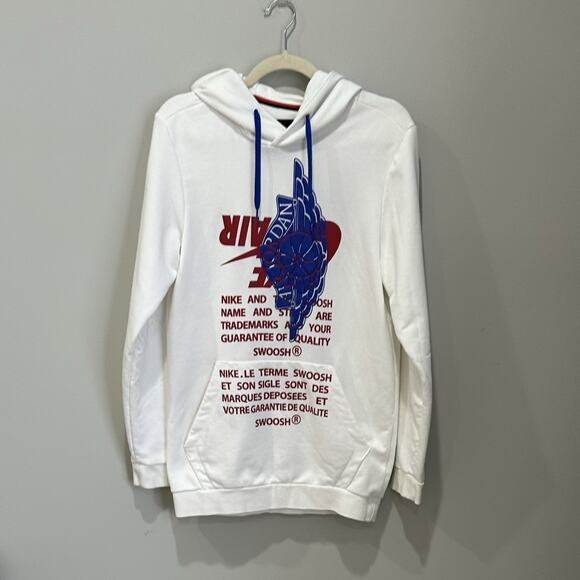 Nike Air Jordan Jumpman Wings Classics White Hoodie Sweatshirt, Size small - Picture 1 of 5